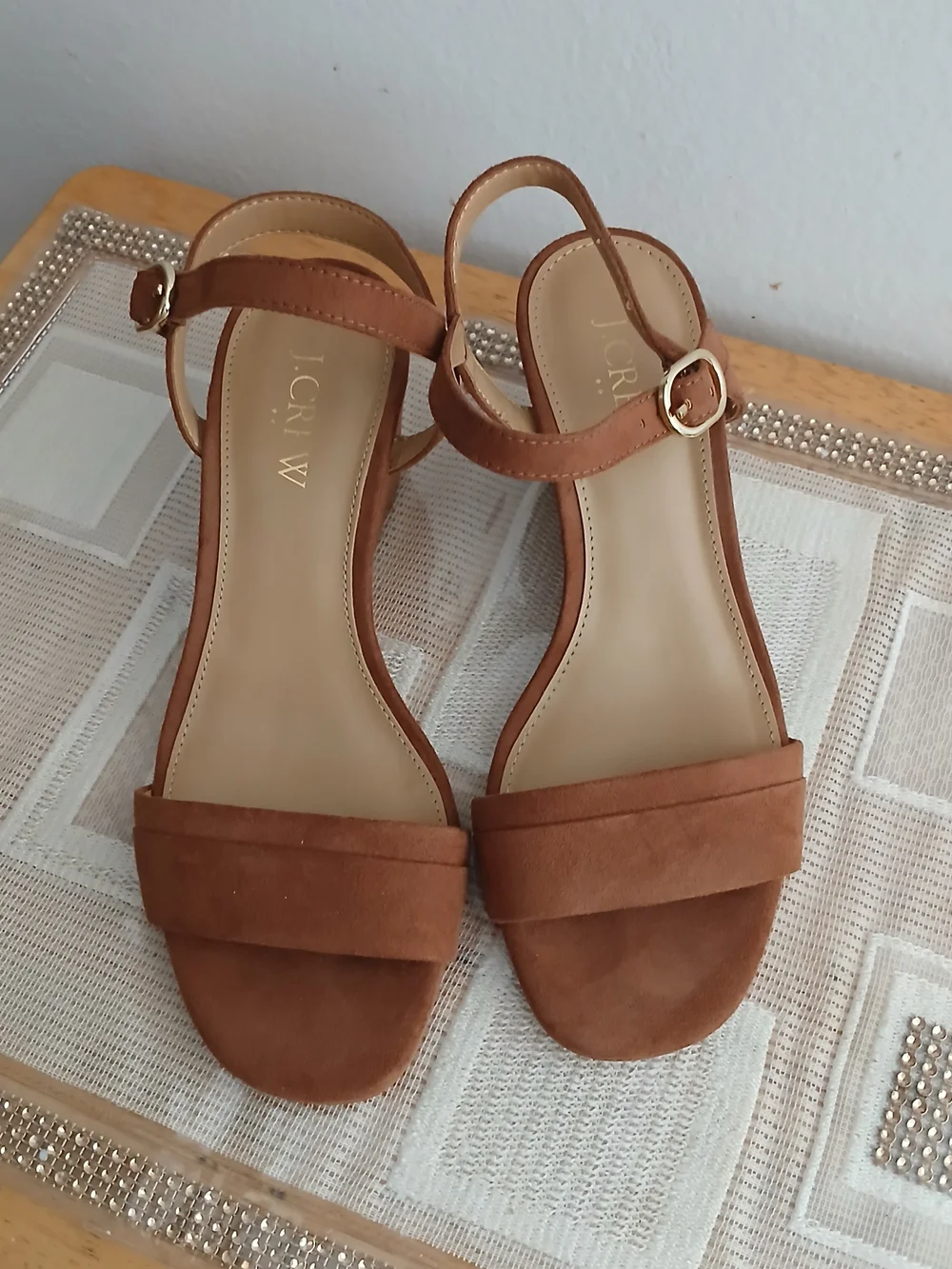 J.Crew Size 6 Wedge Sandals  Tan Suede
